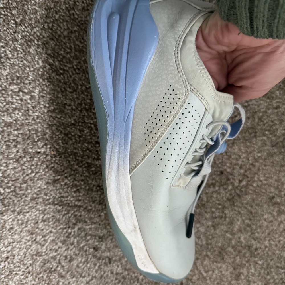 Women's White and Blue Sneakers